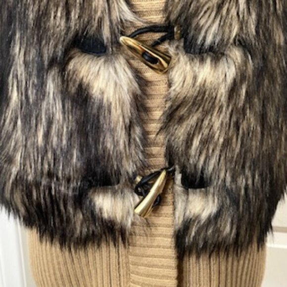 NEW Michael Kors Faux Fur And Sweater Knit Vest Zip Front Women’s‎ Sz Large NWT - Picture 8 of 14